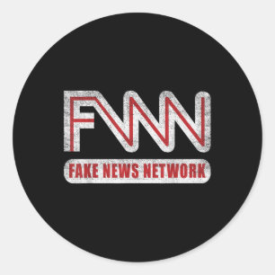 Fnn Logotyp Fake News Network Lusny Politisk Joke Runt Klistermärke