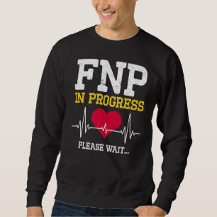 Fnp-familjens sjuksköterska under pågående sjukhus lång ärmad tröja