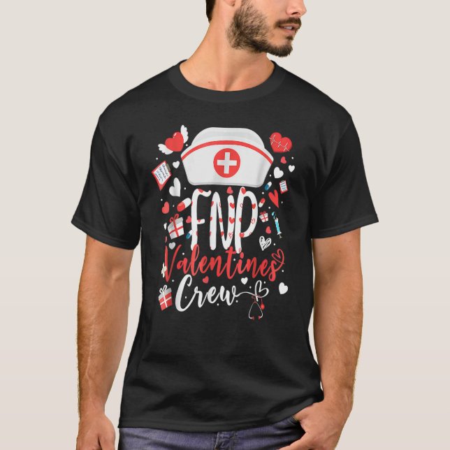FNP LOVE Stethoscope Nurse Life FNP Valentines Nur T Shirt (Framsida)