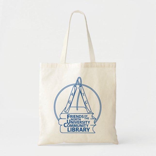 FNUCL Budget Tote Bag - Blue Logotyp & Natural Han Tygkasse (Framsidan)