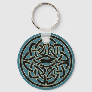Fnurra Keychain för svart guld- metall för turko Nyckelring