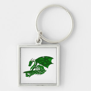 Fnurra-work drake Keychain Fyrkantig Silverfärgad Nyckelring