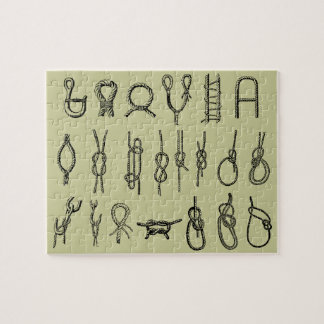 Fnurror hitching som är säker, ties, nautiskt pussel