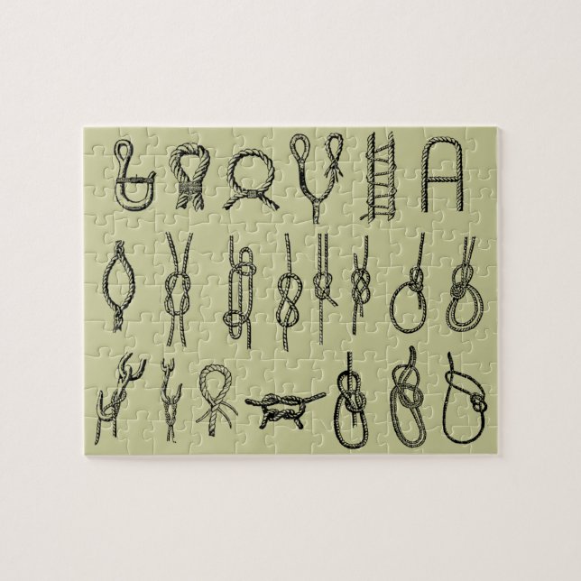 Fnurror hitching som är säker, ties, nautiskt pussel (Horisontell)