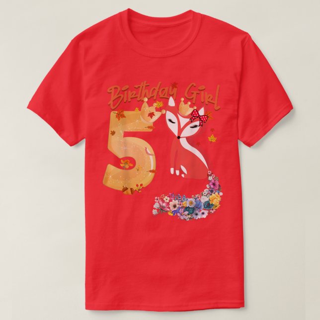 Fo Djur älskare 5:e födelsedagstjejen i dag 5 år T Shirt (Design framsida)