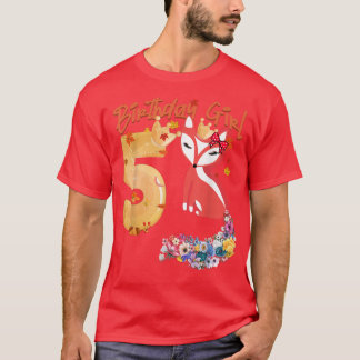 Fo Djur älskare 5:e födelsedagstjejen i dag 5 år T Shirt