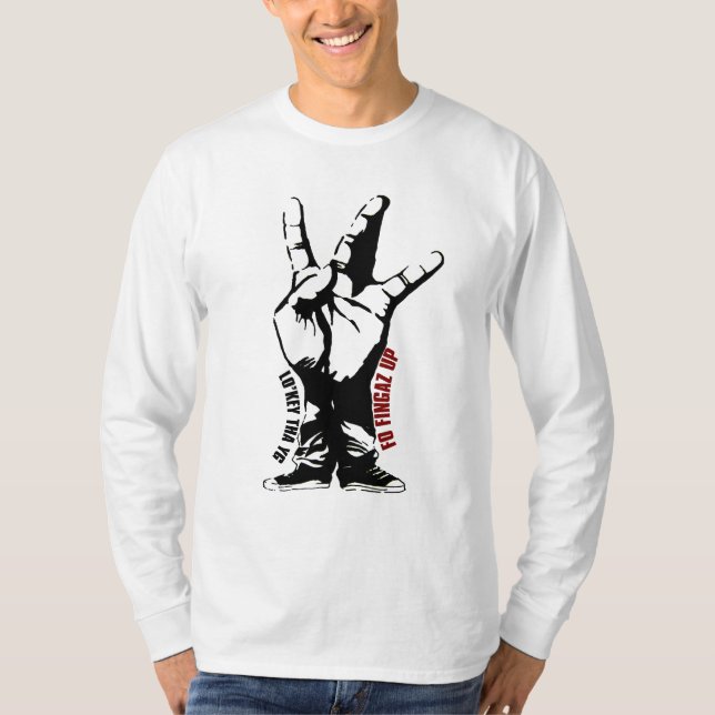 Fo Fingaz upp! T Shirt (Framsida)