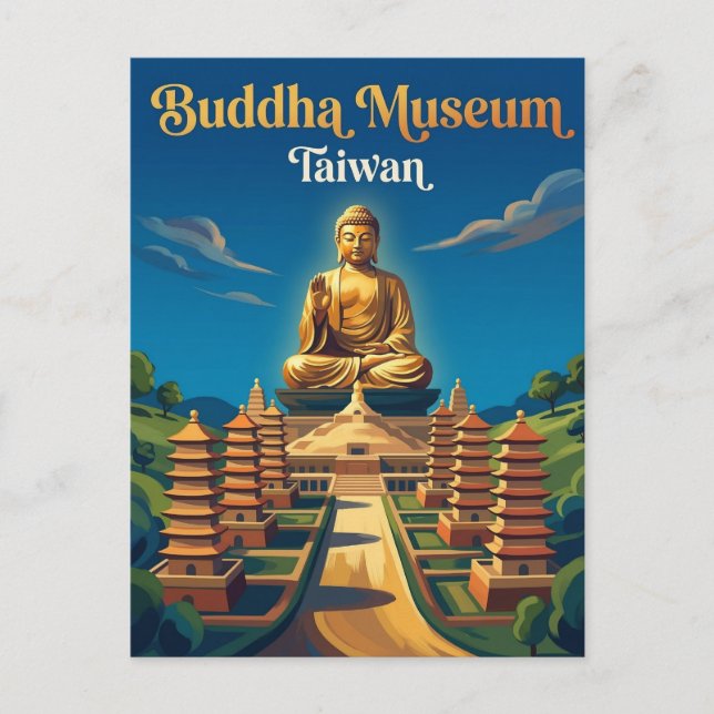 Fo Guang Shan Buddha-museet Taiwan Vykort (Framsida)