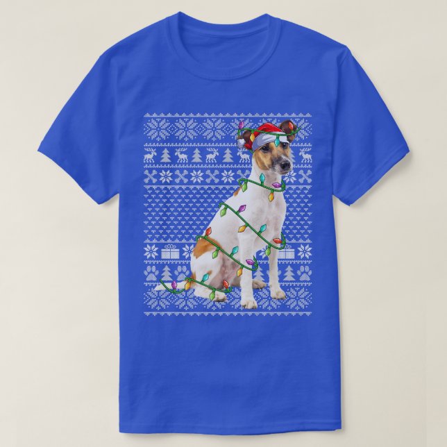 Fo Terrier Hund älskare Santa Hat Ugly Fo Terrier  T Shirt (Design framsida)