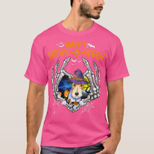 Fo Terrier Skeleton Heart Lycklig HowlOWeen Costum T Shirt