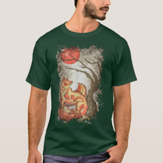 Fo Vacker djur Träd Måne Nature Älskare 1356 T Shirt