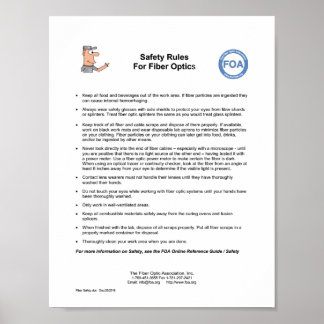 FOA Safety Regler for Fibre Optics, Small Poster