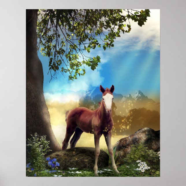 Foal Horse ENCHANTED FOREST Poster (Framsidan)