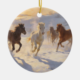 Foals at Play Julgransprydnad Keramik