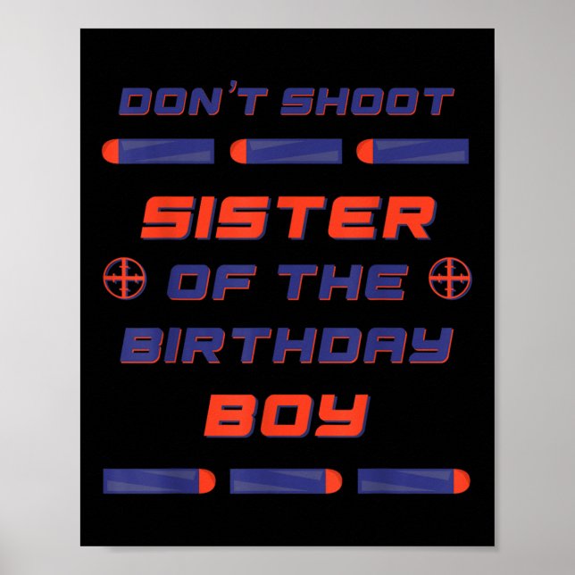Foam Dart Krig födelsedag syster till födelsedagsp Poster (Framsidan)