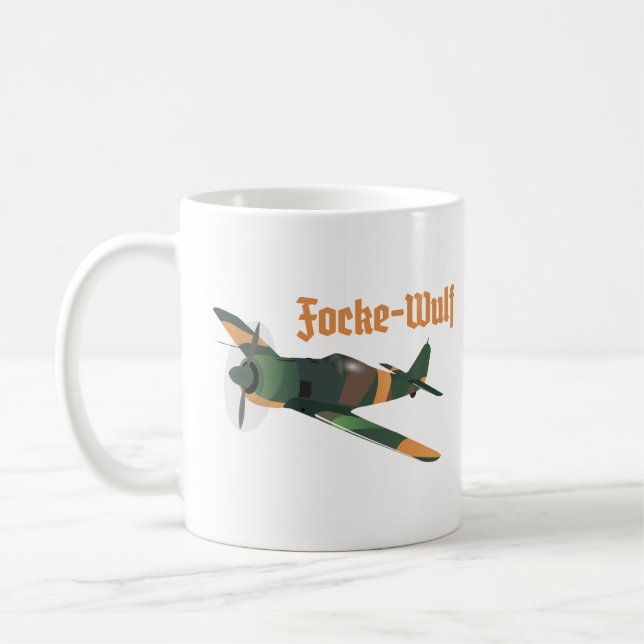 Focke-Wulf Fw 190 Tyskt WWII-flygplan Kaffemugg (Vänster)