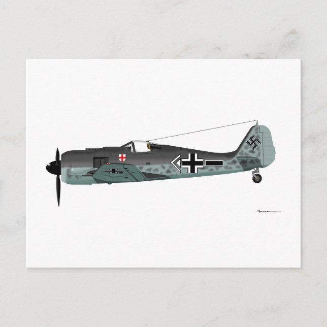 Focke-Wulf FW-190 Vykort (Framsida)
