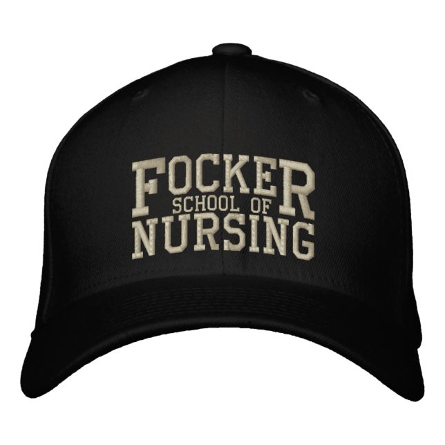 Focker School of Nursing Funny Nurse Parodu Broderad Keps (Framsida)
