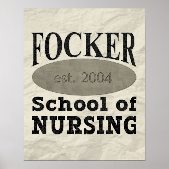Focker School of Nursing Funny Poster (Framsidan)