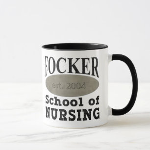 Focker skolar av att vårda den roliga mugg