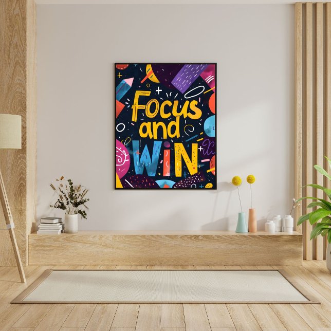 Focus And Win Motivating Success Quote Wall Art Poster (Skapare uppladdad)