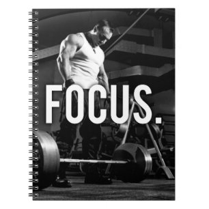 FOCUS - "Body byggnad" Workout Motivational Anteckningsbok Med Spiral
