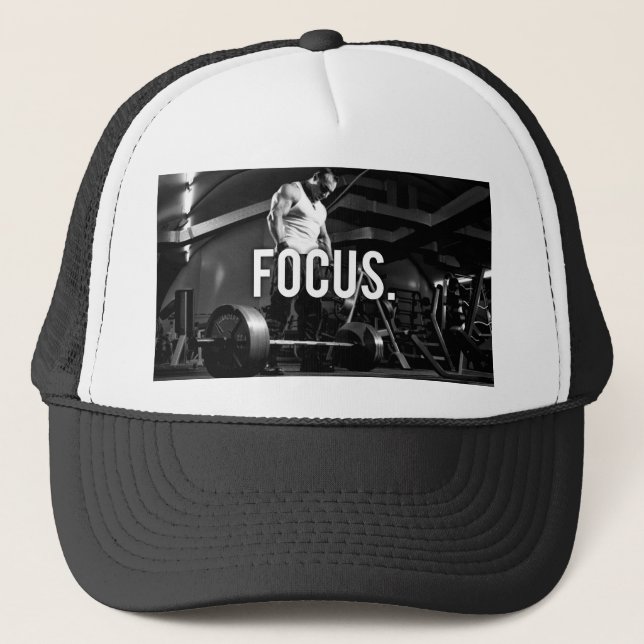 FOCUS - "Body byggnad" Workout Motivational Keps (Framsida)