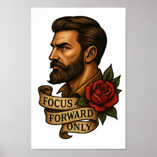 Focus Forward Tattoo Stil Clipart PNG Poster
