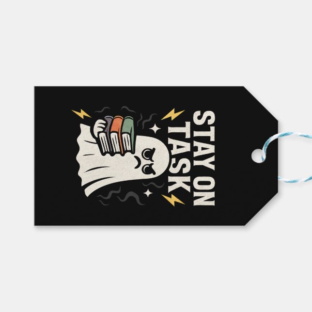 Focus Ghost - Halloween Back to school Design" Presentetikett (Framsidan (Horisontell))