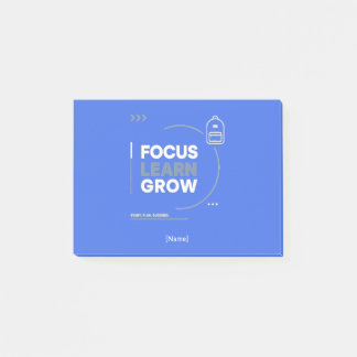 Focus Learn Grow / Motivación y Éxito Escolar Post-it Block