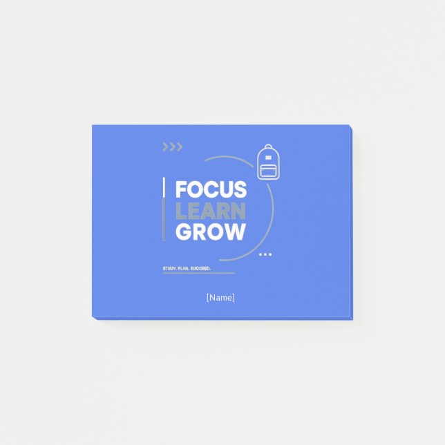 Focus Learn Grow / Motivación y Éxito Escolar  Post-it Block (Framsida)