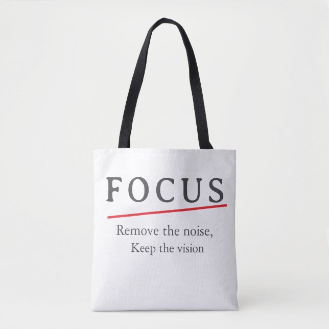FOCUS Minimalist Motivational T-Shirt — Clean Mode Tygkasse (Framsida)