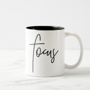 FOCUS modern chic trendig, handskriven svart Två-Tonad Mugg