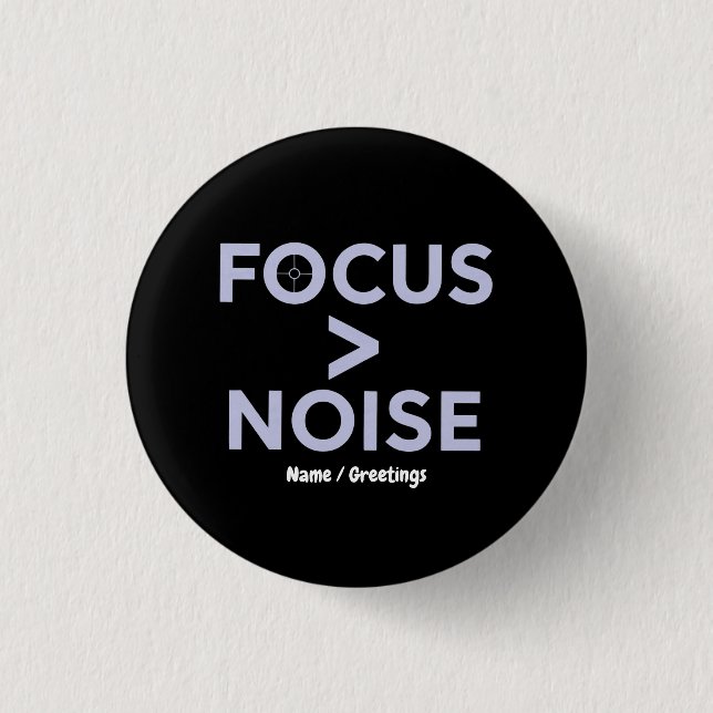 FOCUS > NOISE Motivational Modern Typography  Knapp (Framsida)