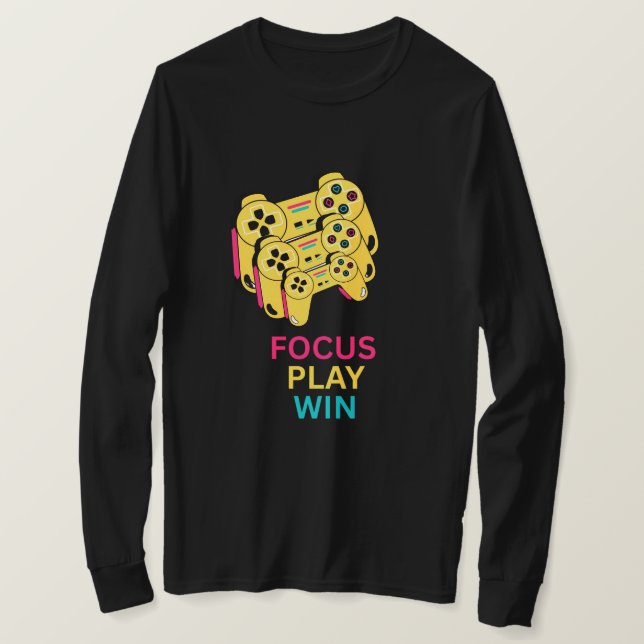 Focus Play Win Spelkontroll Art T-Shirt (Design framsida)