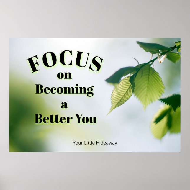 "Focus"Positive Quotation "Wall art & Poster"  Poster (Framsidan)