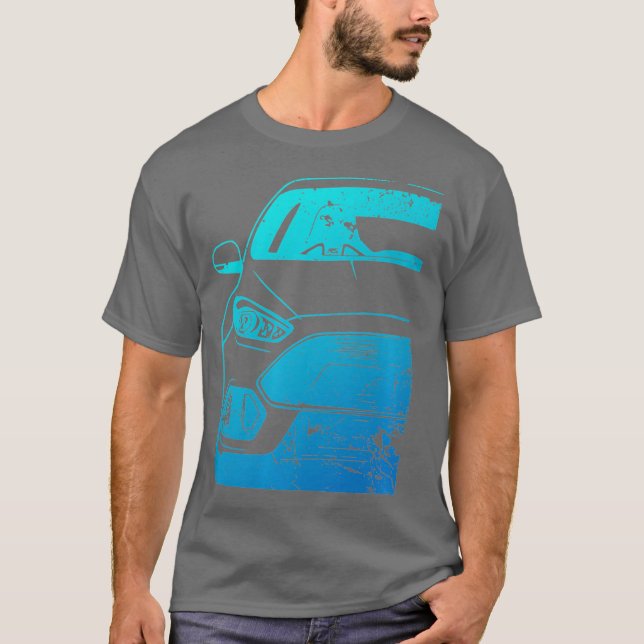 Focus RS-bil som används Stil Fläkt Art Cyan T Shirt (Framsida)