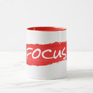 FOCUS-text på röd färg Mugg