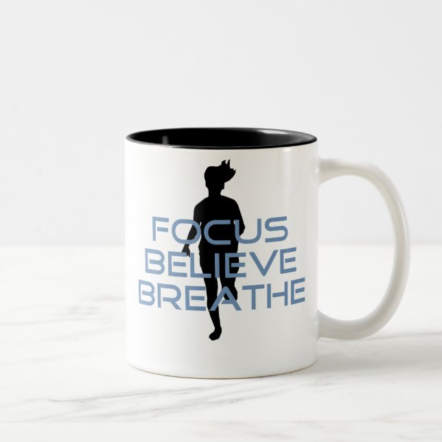 Focus Tro Breathe Blue T-shirts Två-Tonad Mugg (Höger)