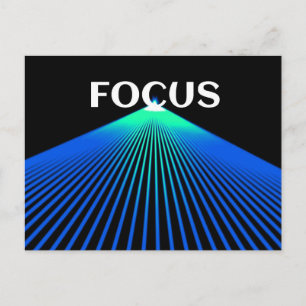 FOCUS-vykort med grönt- och blålasrar Vykort