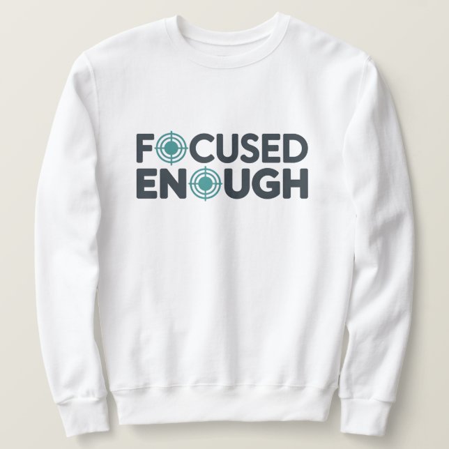 Focused Enough Office T-Shirt | Minimal Work  Lång Ärmad Tröja (Design framsida)