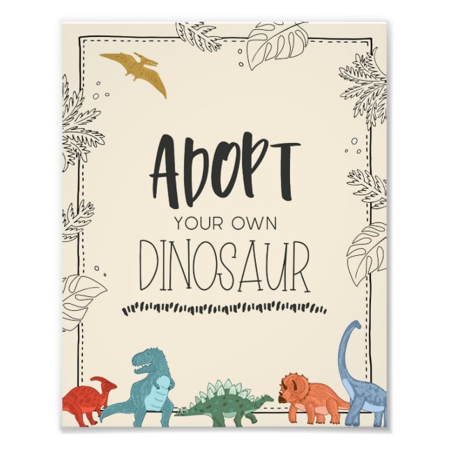 Föda Din Egen Dinosaurie Födelsedags Skylt (Framsidan)