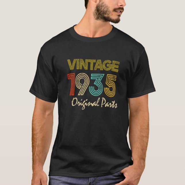 Född 1935, 87 år gammal 1935, 87:e födelsedag t shirt (Framsida)