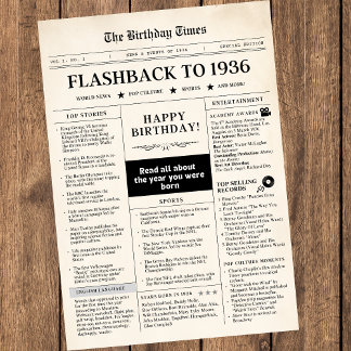 Född 1936 Mock Newspaper sepia