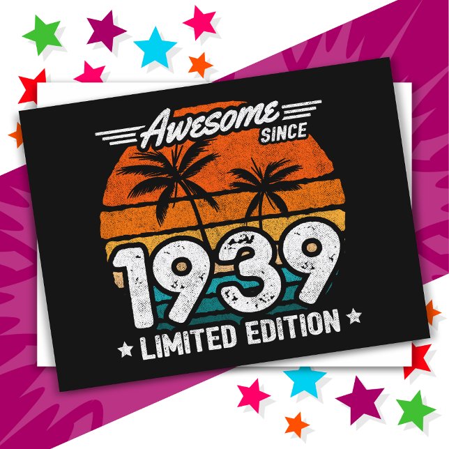 Född 1939 Limited Edition Retro Awesome Sedan 1939 Vykort (Skapare uppladdad)