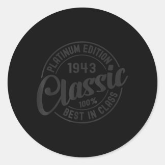 Född 1943 Clic Platinum Edition Enkel Födelsedag Runt Klistermärke