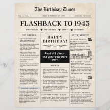 Född 1945 i Mock Newspaper sepia