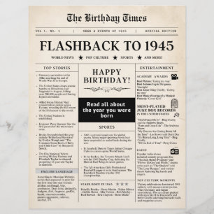 Född 1945 i Mock Newspaper sepia
