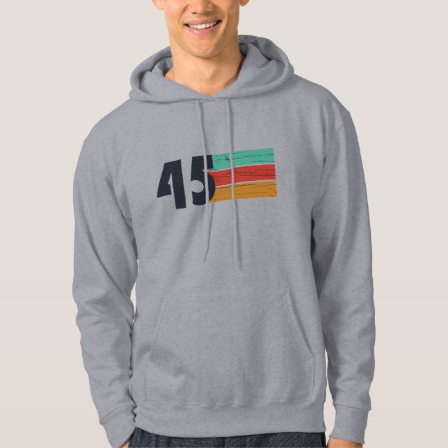 Född 1945 vintage 80 födelsedagskalkyl hoodie (Framsida)