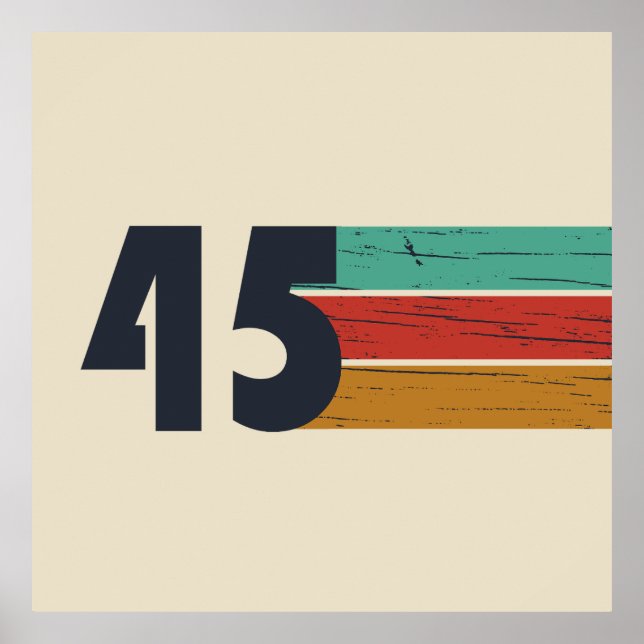 Född 1945 vintage 80 födelsedagskalkyl poster (Framsidan)